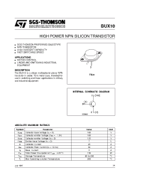 Datasheet BUX10 производства STMicroelectronics