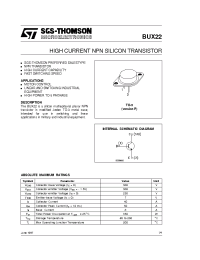 Datasheet BUX22 производства STMicroelectronics