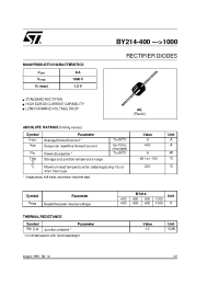 Datasheet BY214-400 производства STMicroelectronics