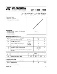 Datasheet BYT11-1000 производства STMicroelectronics
