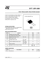 Datasheet BYT12PI производства STMicroelectronics