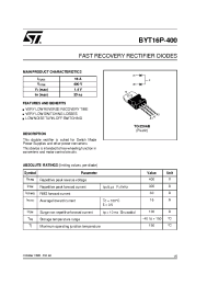 Datasheet BYT16P-400 производства STMicroelectronics