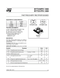 Datasheet BYT231PIV-1000 производства STMicroelectronics