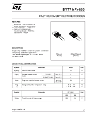 Datasheet BYT71F-800 manufacturer STMicroelectronics
