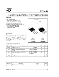 Datasheet BYV52PI-200 производства STMicroelectronics
