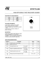 Datasheet BYW77G200 производства STMicroelectronics