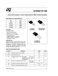 Datasheet BYW80-200 производства STMicroelectronics