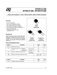 Datasheet BYW81-100 производства STMicroelectronics