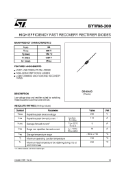 Datasheet BYW98-200RL manufacturer STMicroelectronics