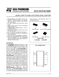Datasheet HCC40109B производства STMicroelectronics