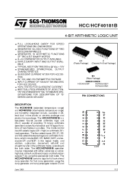 Datasheet HCC40181BF производства STMicroelectronics