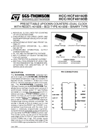 Datasheet HCC40193BC1 производства STMicroelectronics