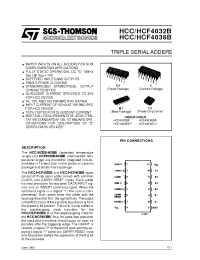 Datasheet HCC4032B производства STMicroelectronics