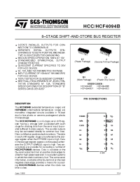 Datasheet HCC4094B производства STMicroelectronics