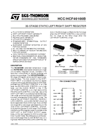 Datasheet HCF40100BC1 производства STMicroelectronics