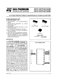 Datasheet HCF40103B производства STMicroelectronics