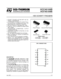 Datasheet HCF40106BM1 производства STMicroelectronics