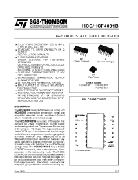 Datasheet HCF4031B производства STMicroelectronics