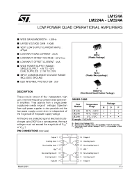 Datasheet LM124AP производства STMicroelectronics