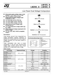 Datasheet LM193ADT производства STMicroelectronics