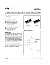 Datasheet M27C400-55XB6TR производства STMicroelectronics