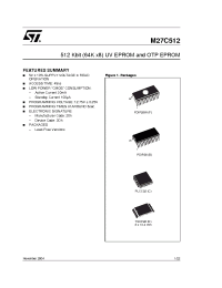 Datasheet M27C512-10F1E производства STMicroelectronics