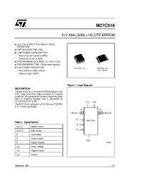 Datasheet M27C516-10N6TR производства STMicroelectronics