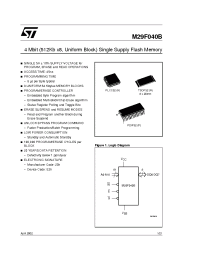 Datasheet M29F040B-45-1 производства STMicroelectronics