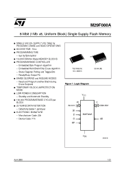 Datasheet M29F080A-70M3T производства STMicroelectronics