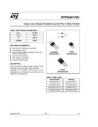 Datasheet STPS40170CW manufacturer STMicroelectronics