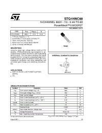 Datasheet STQ1HNC60 manufacturer STMicroelectronics