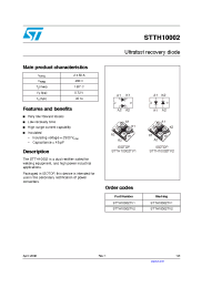 Datasheet STTH10002TV2 manufacturer STMicroelectronics