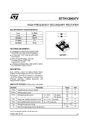 Datasheet STTH12003TV1 manufacturer STMicroelectronics