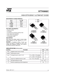 Datasheet STTH3002CG manufacturer STMicroelectronics