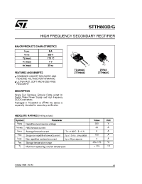 Datasheet STTH803R manufacturer STMicroelectronics