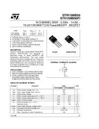 Datasheet STW15NB50 производства STMicroelectronics