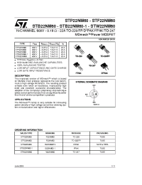 Datasheet STW22NM60 manufacturer STMicroelectronics