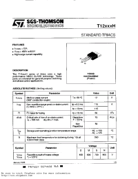 Datasheet T1212MH manufacturer STMicroelectronics