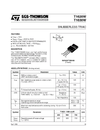 Datasheet T1620-600W manufacturer STMicroelectronics