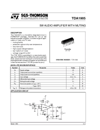 Datasheet TDA1905 производства STMicroelectronics