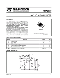 Datasheet TDA2030 производства STMicroelectronics