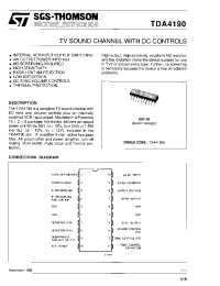 Datasheet TDA4190 производства STMicroelectronics