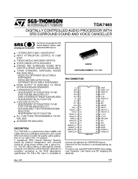Datasheet TDA7465 производства STMicroelectronics