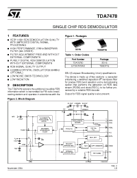 Datasheet TDA7478 производства STMicroelectronics