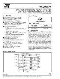 Datasheet TDA7563PD производства STMicroelectronics