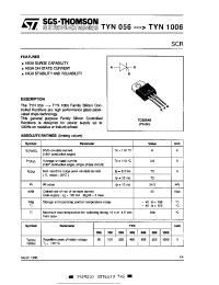 Datasheet TYN1006 производства STMicroelectronics