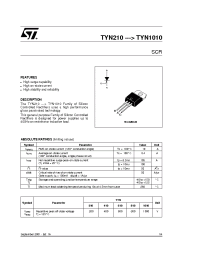 Datasheet TYN1010 производства STMicroelectronics