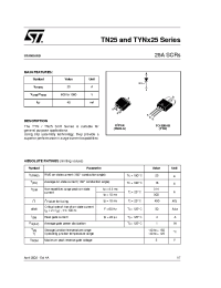 Datasheet TYN1025 производства STMicroelectronics