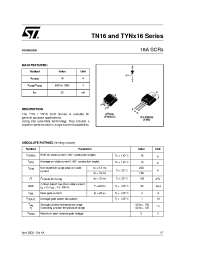 Datasheet TYN616 производства STMicroelectronics