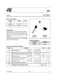 Datasheet Z0103NN1AA2 manufacturer STMicroelectronics